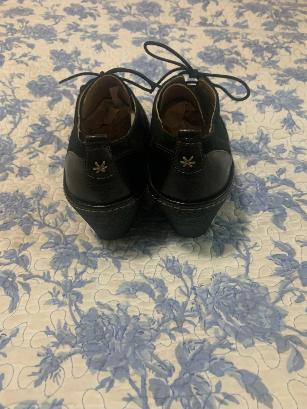 Sofft Black Wedge Lace-Up Booties